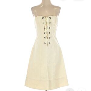 Nanette Lepore Cream Strapless Lace-Up Dress | Women’s Size 2